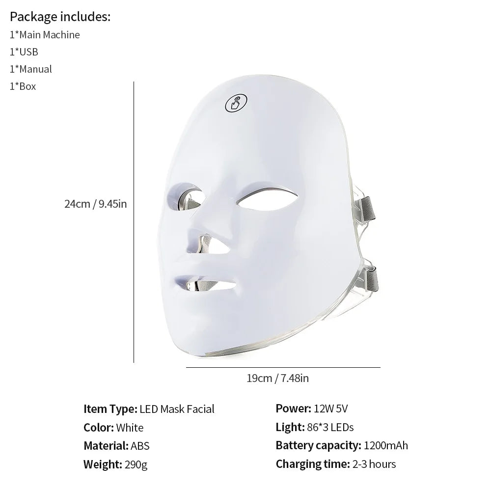 Radiant Glow LED Facial Mask | 7-Color Light therapy Mask