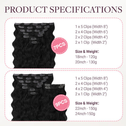 Medium Brown Highlighted Golden Blonde (5E/22I) Elf Curly Clip-in Hair Extensions (120-150g)